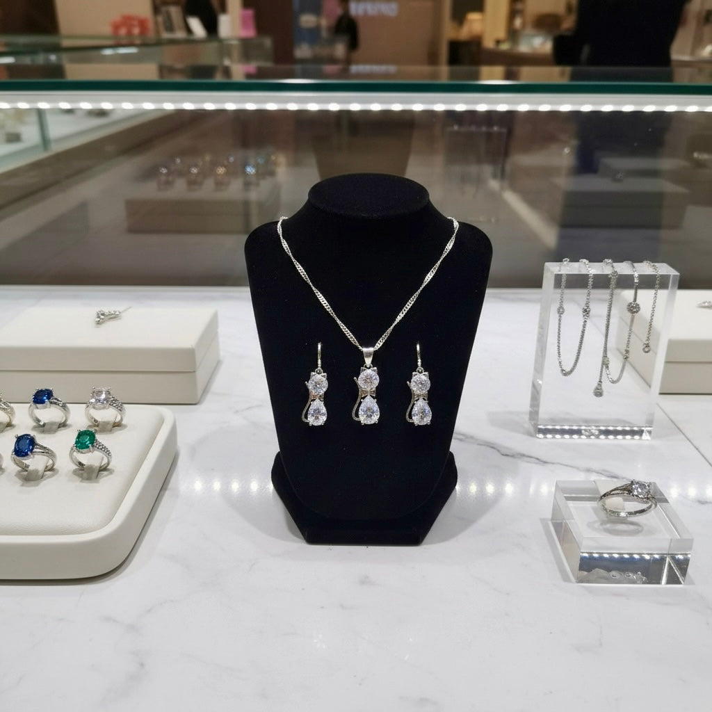 Cat lovers jewellery set